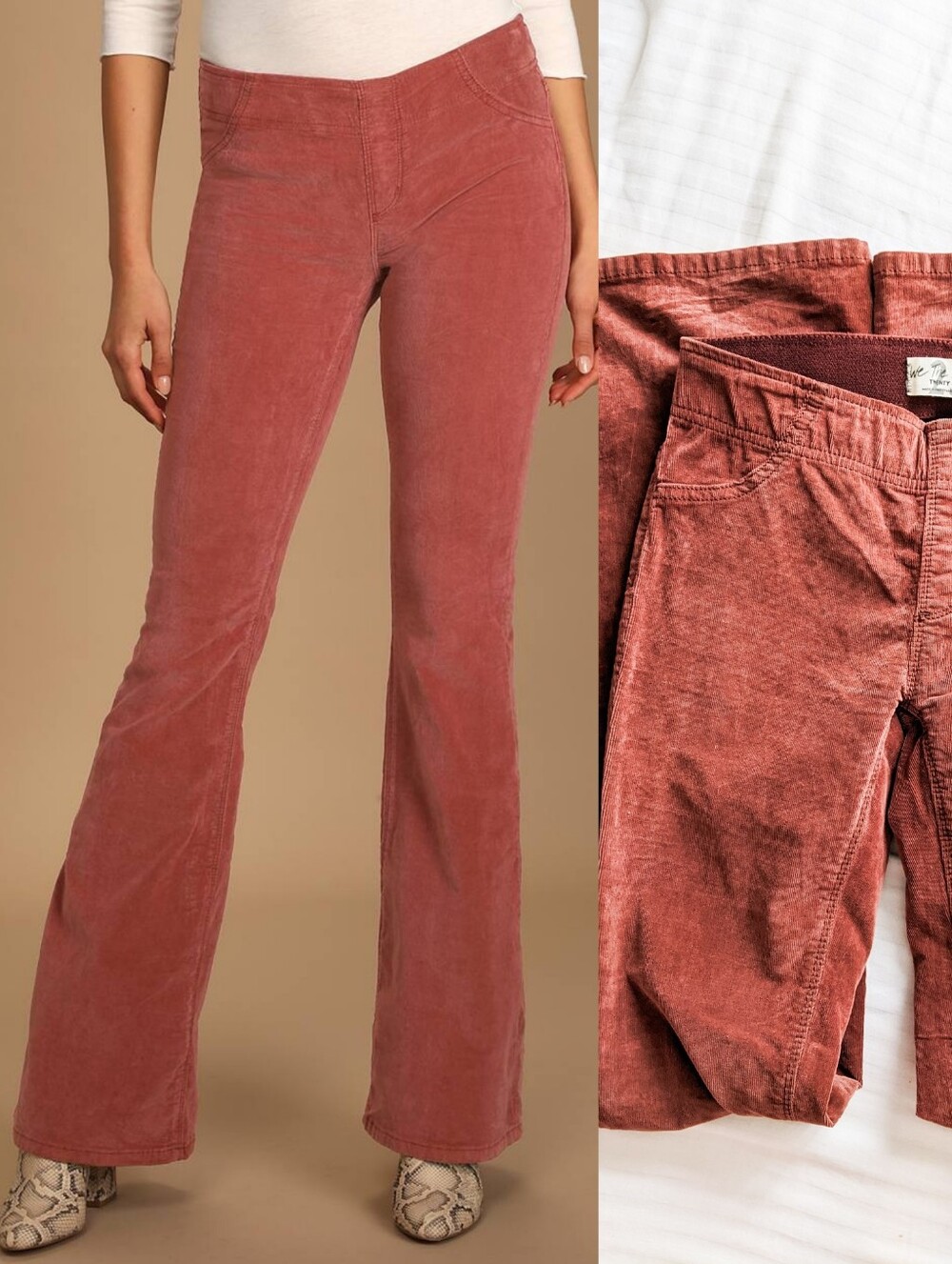Free People Pull On Cordoroy Pull On Flare Jeans Size 26